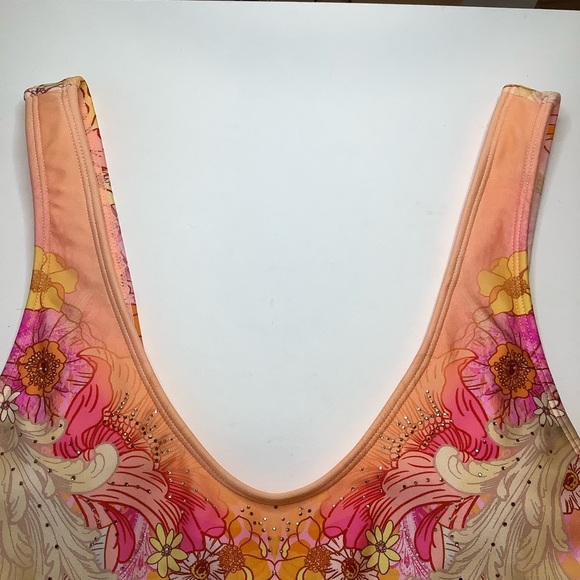 RIVER ISLAND Vibrant Pink/Orange Floral One-Piece Swimsuit Size 8 - Picture 4 of 14